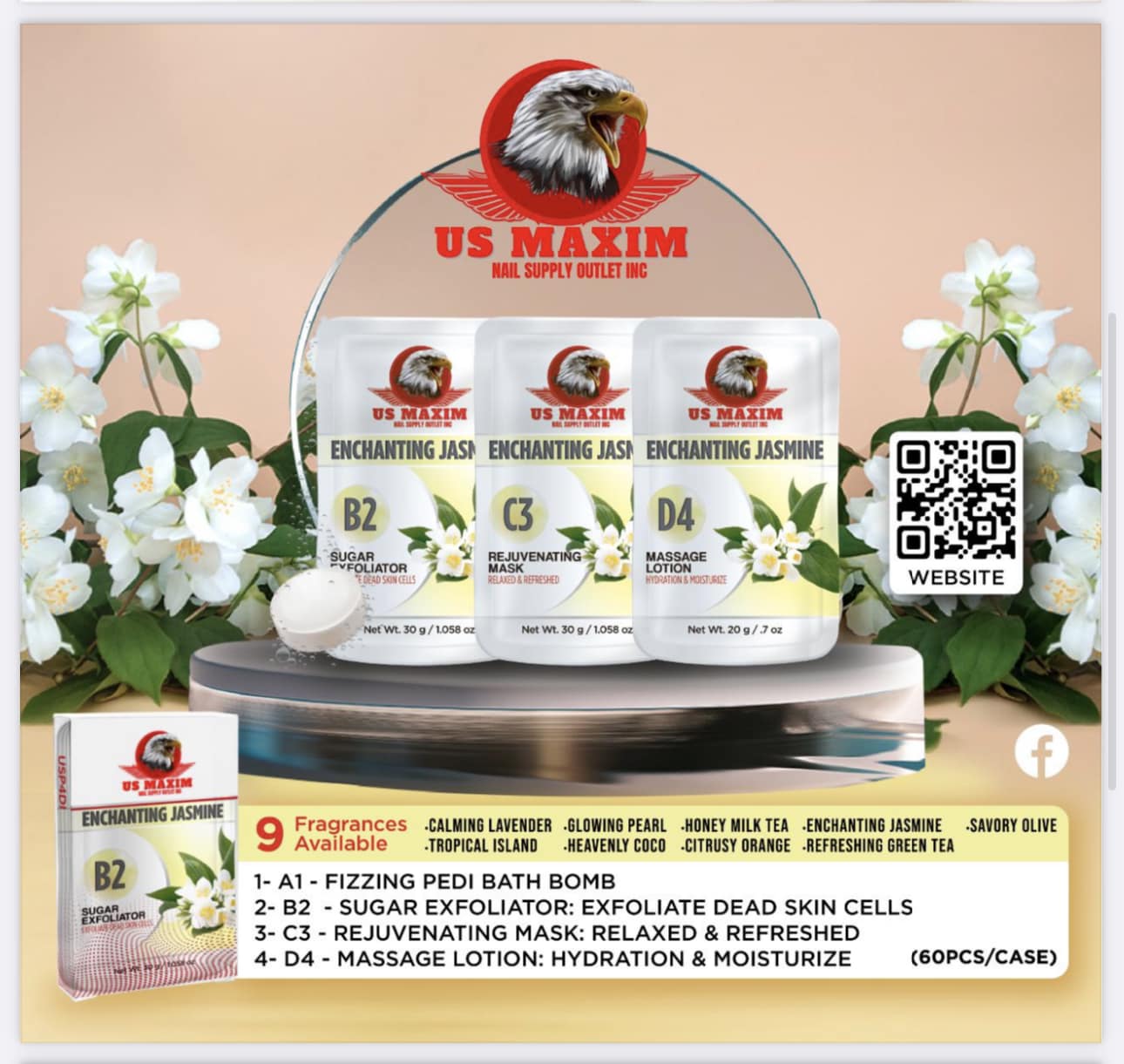 US Maxim 4 Step Pedicure Case- Enchanting Jasmine BUY 10 FREE 2 image 0