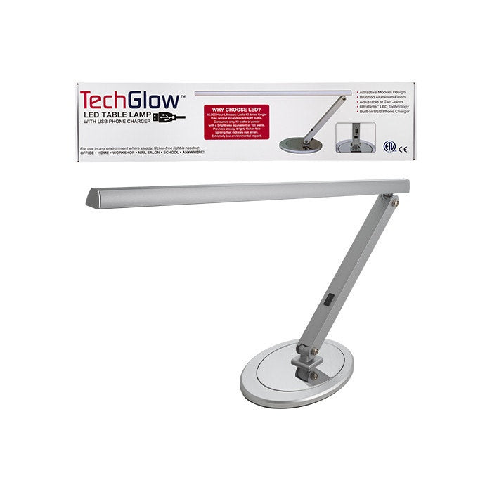 TechGlow LED Table Lamp with USB Phone Charger image 0