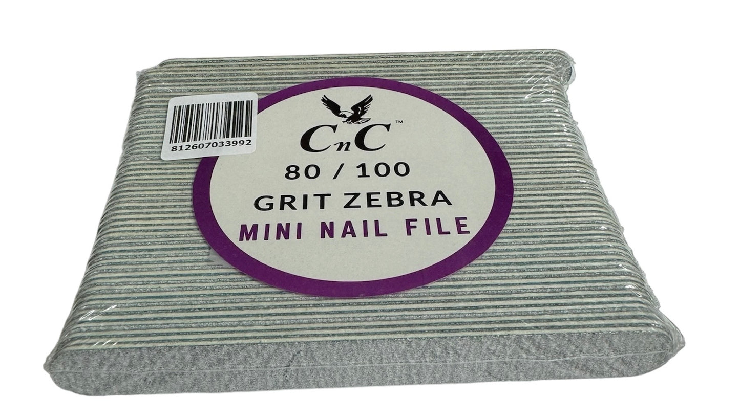 CNC 80/100 Grit Zebra Mini Nail File 100pcs/pk image 3