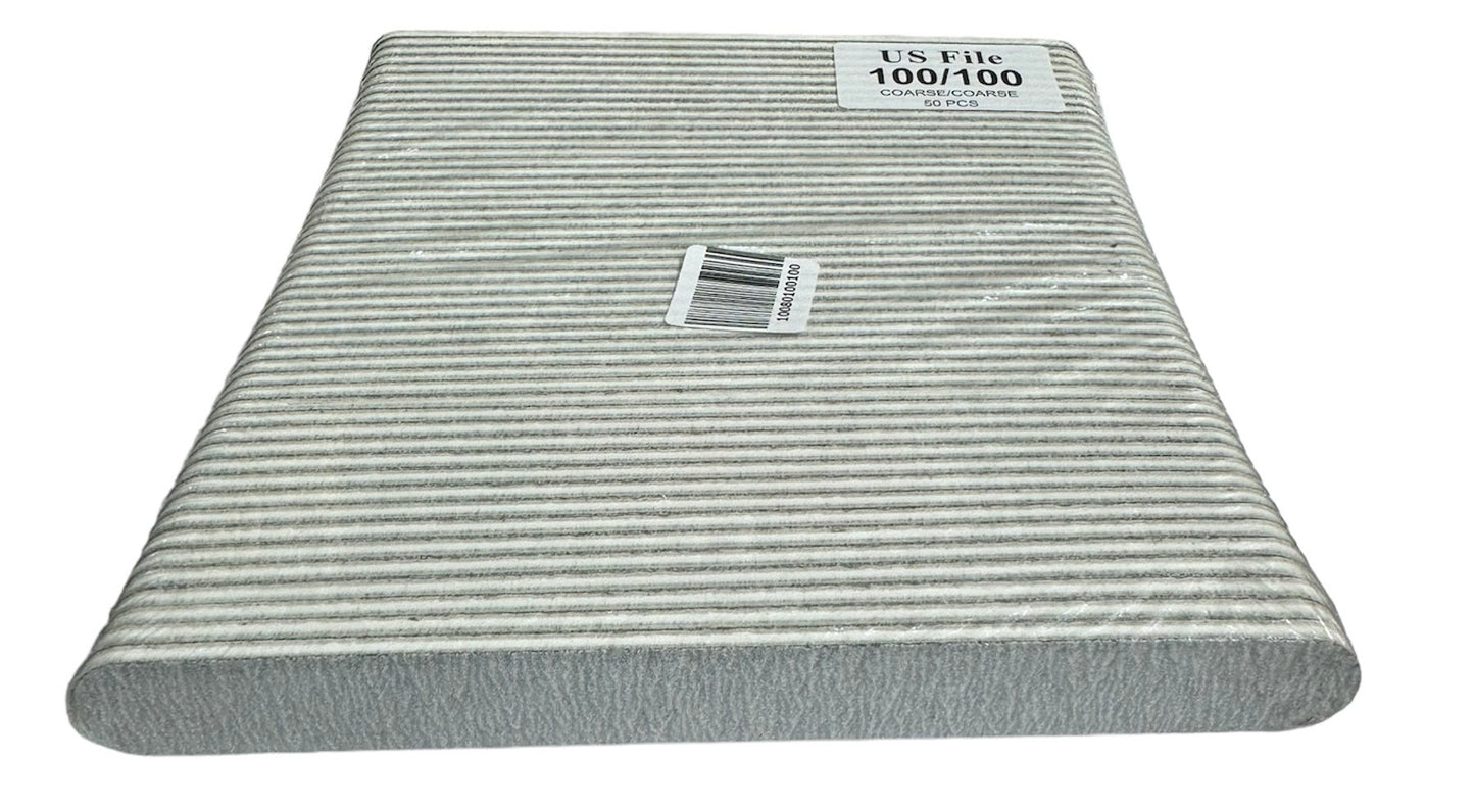 US File 100/100 Course Nail File 50pcs image 0