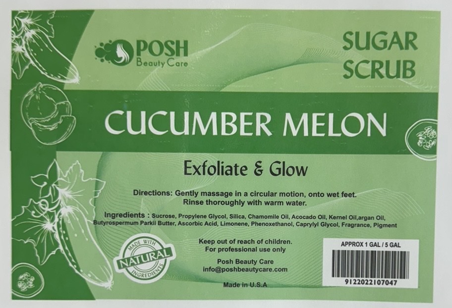 Posh Bucket Sugar Scrub – Cucumber & Melon image 0