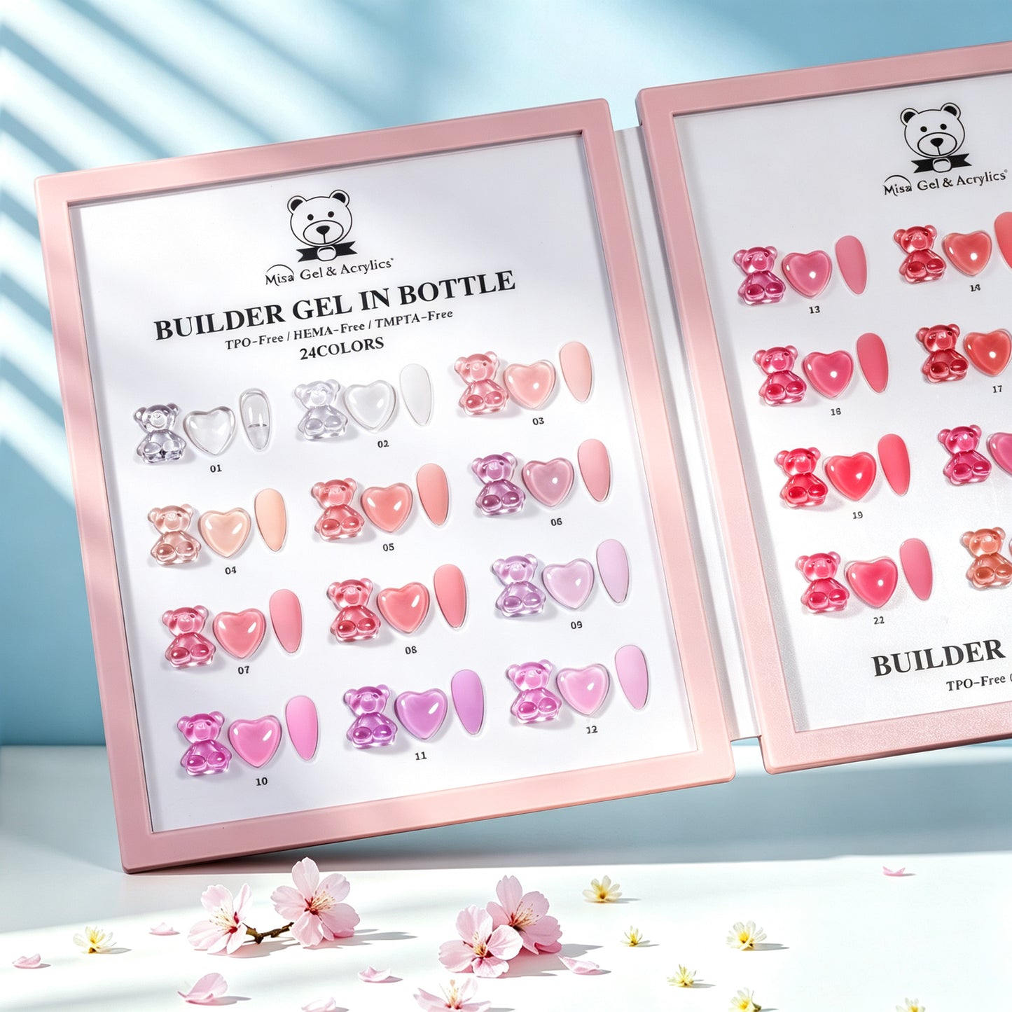 Misa Gel & Acrylics Builder Gel in Bottle – 24 Colors – HEMA-Free & TPO-Free