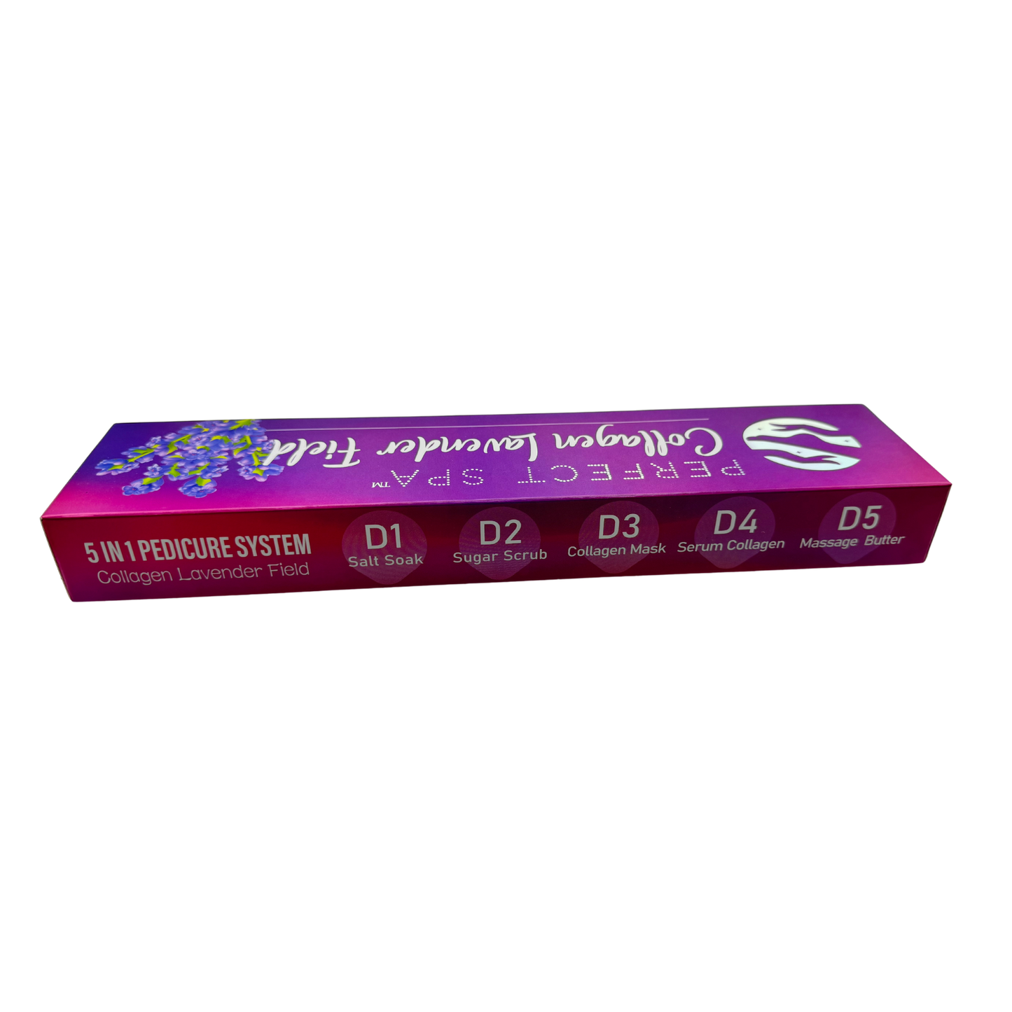 Perfect Spa Collagen Lavender Field – 5-in-1 Pedicure Kit (Box of 50) | Calming Aromatherapy Collagen Pedicure Buy 5 Get 1 Free