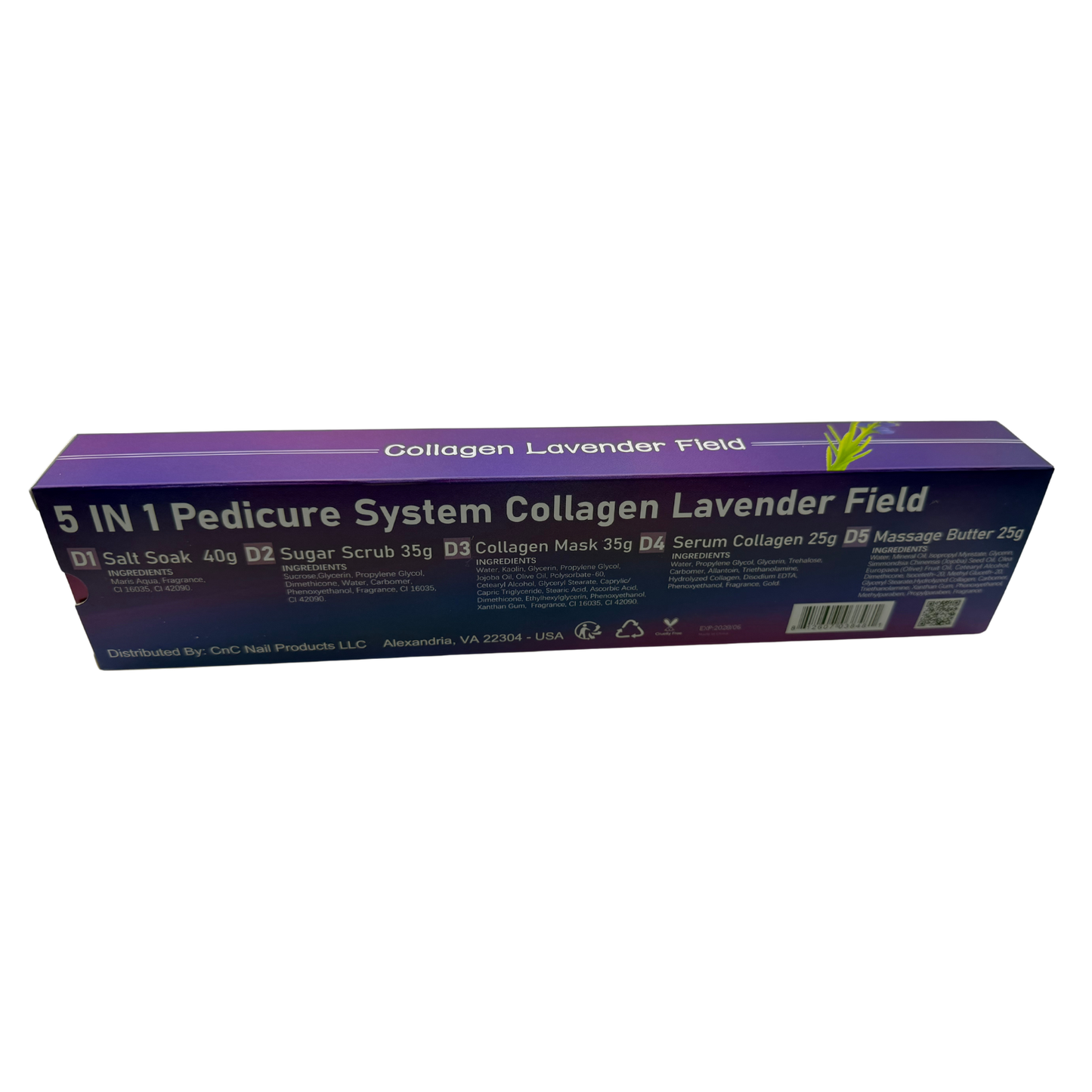 Perfect Spa Collagen Lavender Field – 5-in-1 Pedicure Kit (Box of 50) | Calming Aromatherapy Collagen Pedicure Buy 5 Get 1 Free