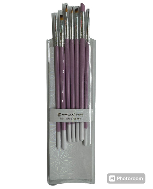 Yalix Beauty Nail Art Brushes Pink Set image 0