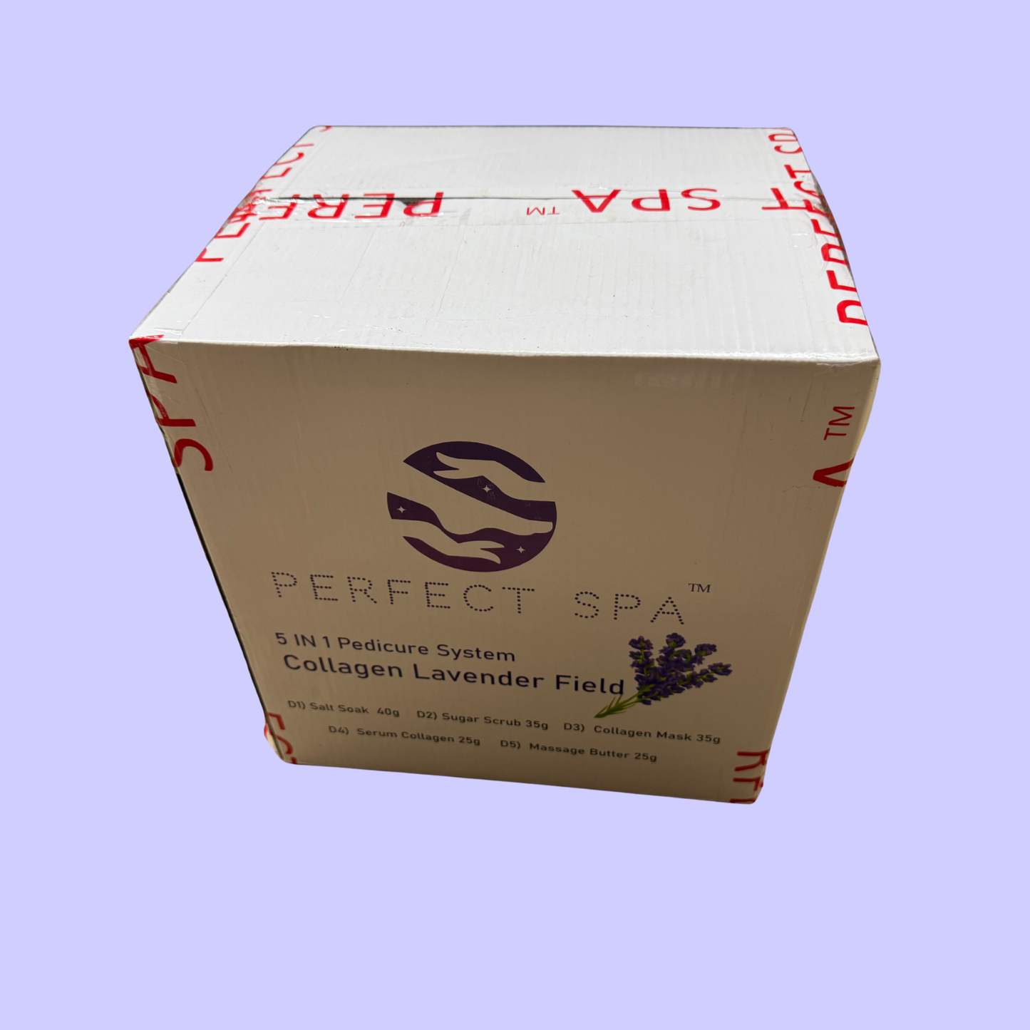 Perfect Spa Collagen Lavender Field – 5-in-1 Pedicure Kit (Box of 50) | Calming Aromatherapy Collagen Pedicure Buy 5 Get 1 Free