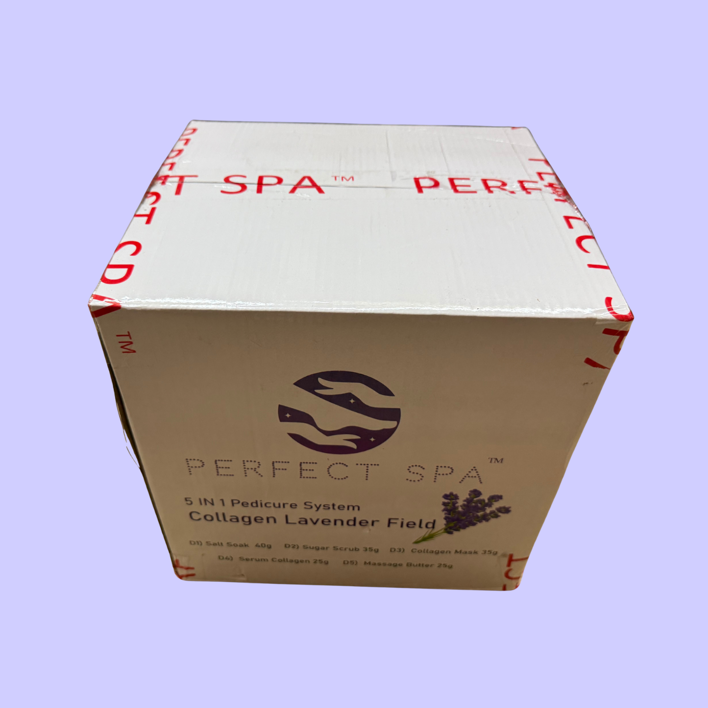 Perfect Spa Collagen Lavender Field – 5-in-1 Pedicure Kit (Box of 50) | Calming Aromatherapy Collagen Pedicure Buy 5 Get 1 Free