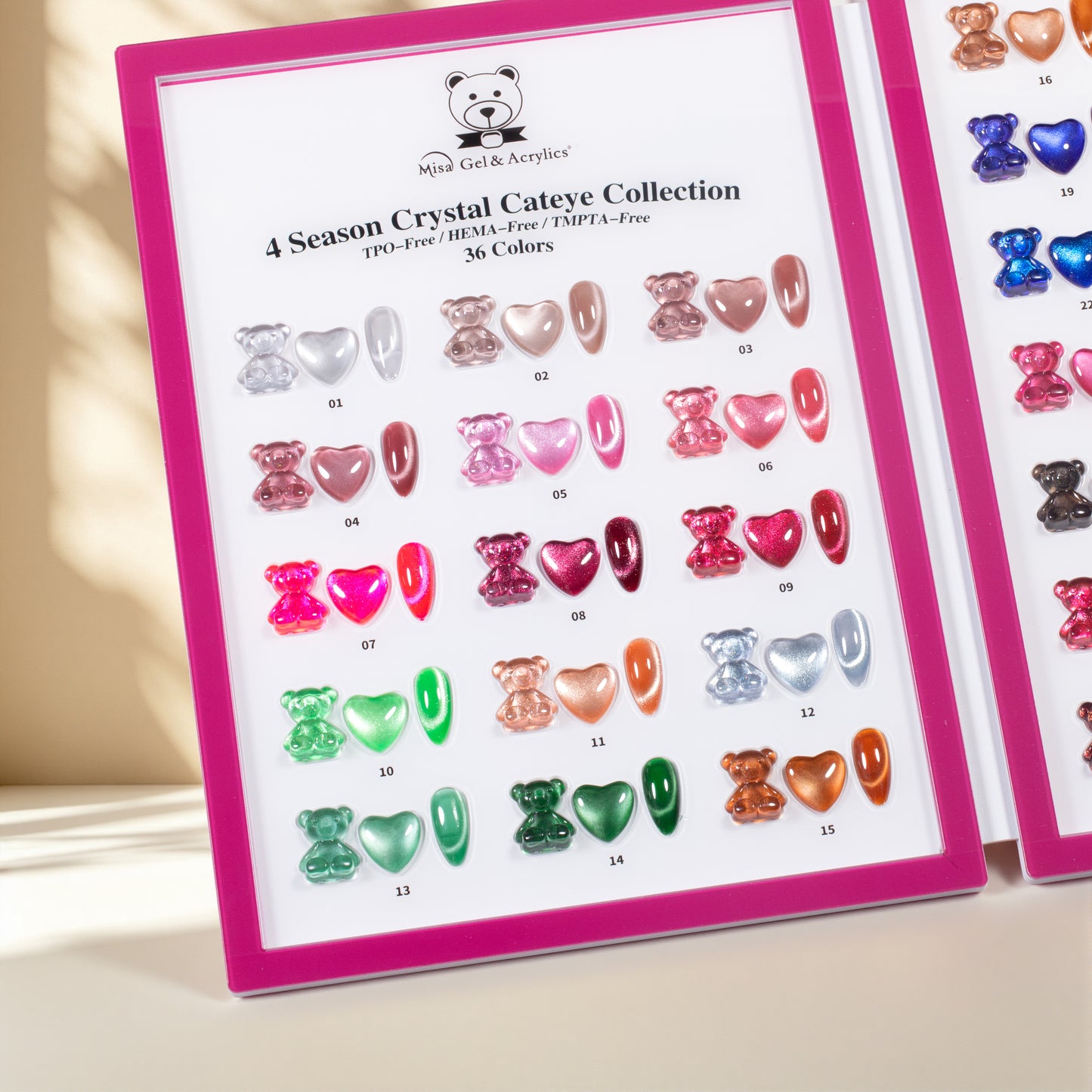 Misa Gel & Acrylics 4 Season Crystal Cat Eye Collection – 36 Colors – HEMA-Free & TPO-Free
