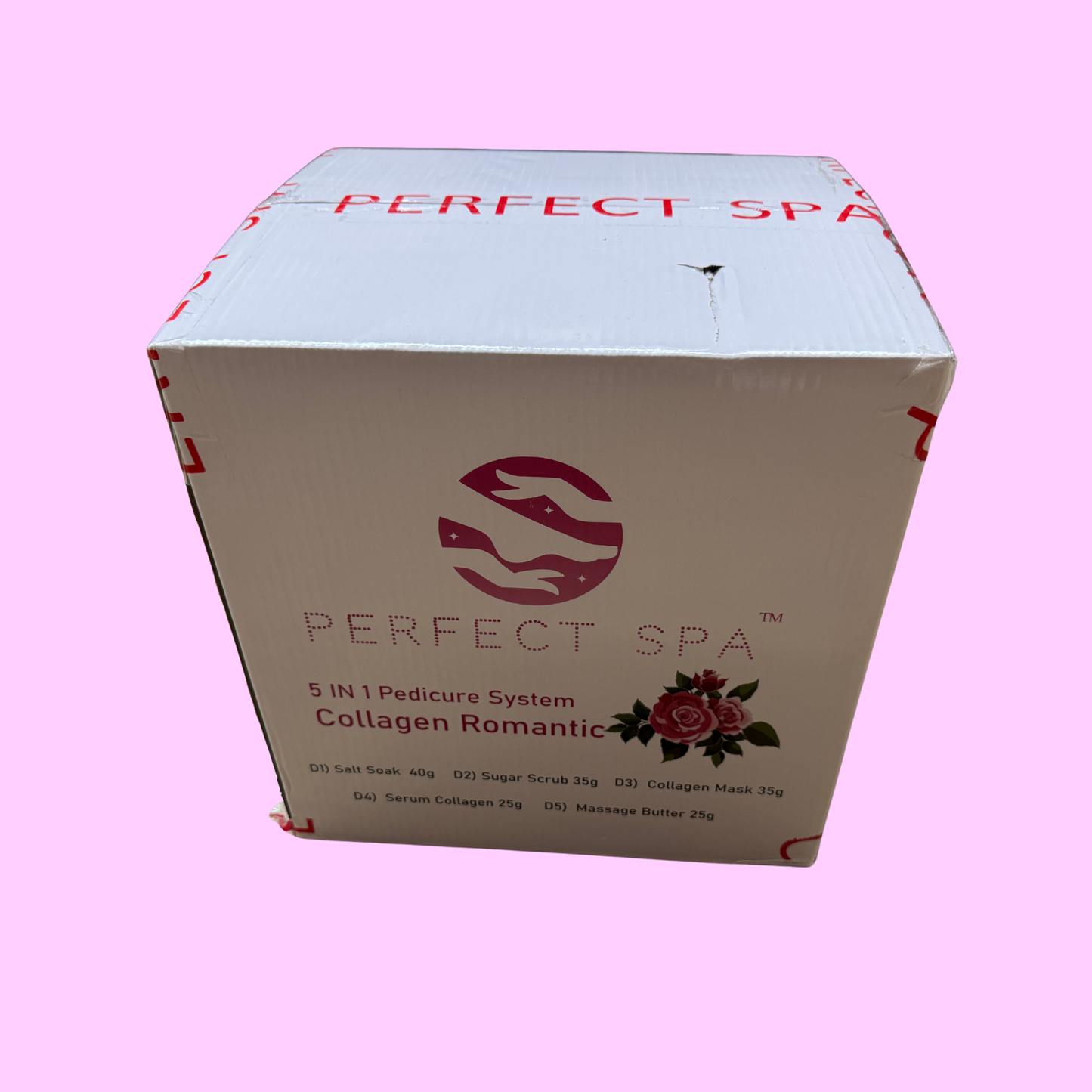 Perfect Spa Collagen Romantic – 5-in-1 Pedicure Kit (Box of 50) | Floral & Hydrating Collagen Pedicure Buy 5 Get 1 Free