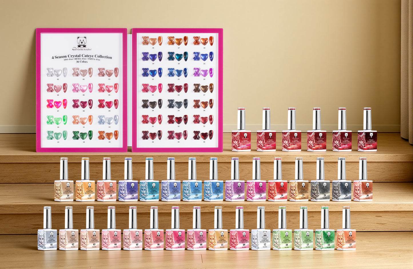 Misa Gel & Acrylics 4 Season Crystal Cat Eye Collection – 36 Colors – HEMA-Free & TPO-Free