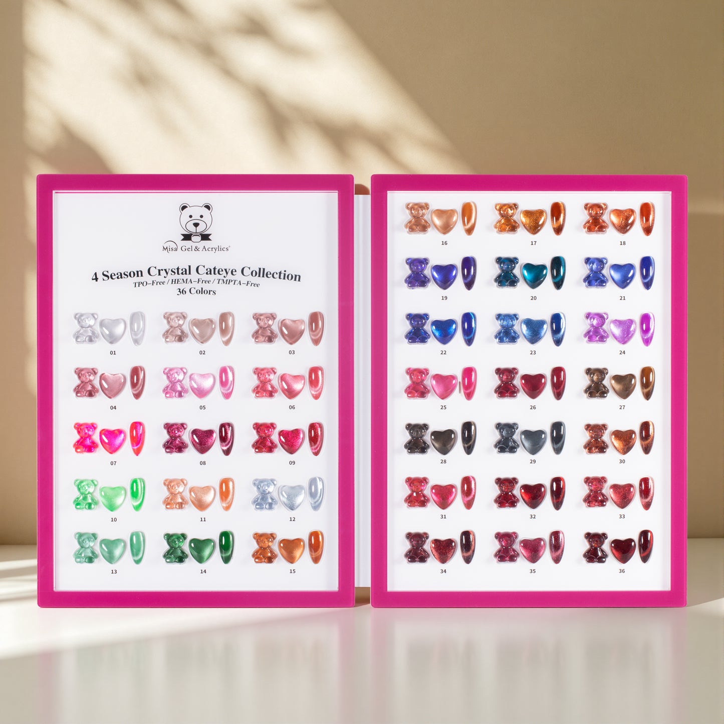 Misa Gel & Acrylics 4 Season Crystal Cat Eye Collection – 36 Colors – HEMA-Free & TPO-Free