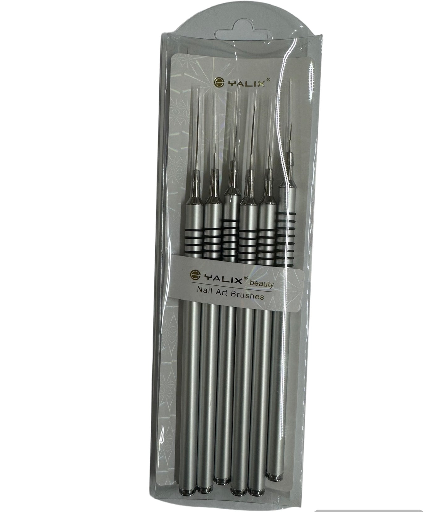 YALIX Beauty Nail Art Brushes Silver Set image 0