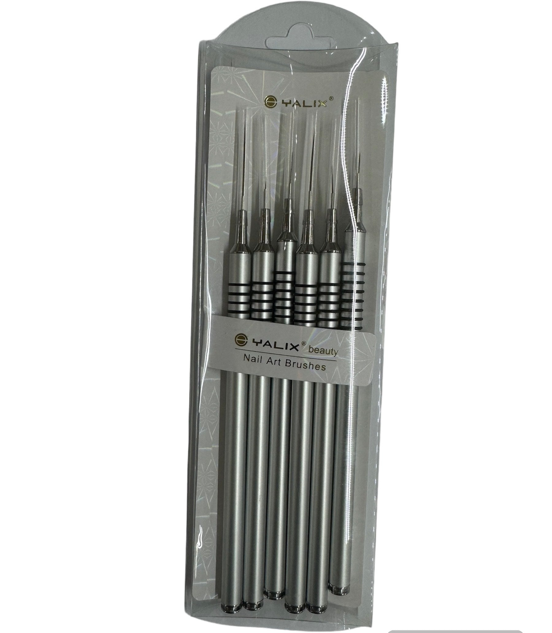 YALIX Beauty Nail Art Brushes Silver Set image 0