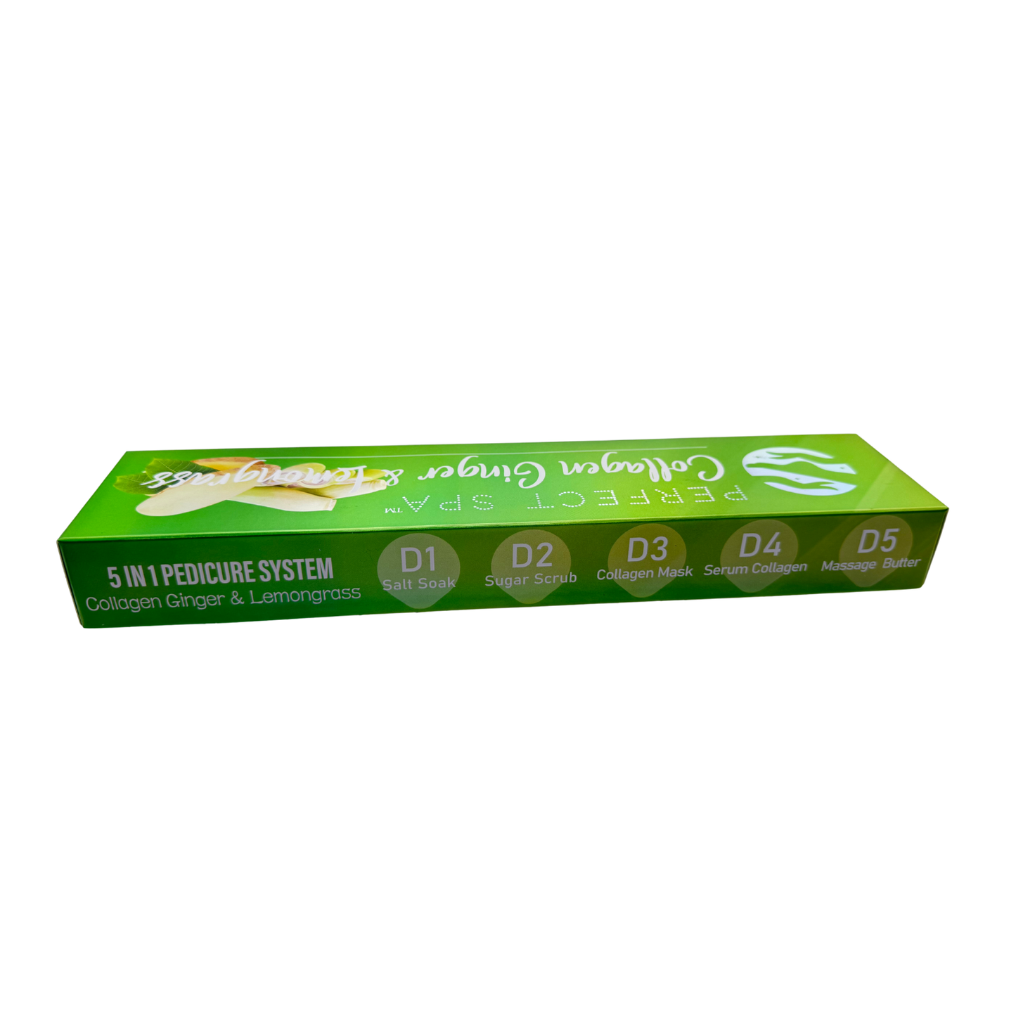 Perfect Spa Collagen Ginger & Lemongrass – 5-in-1 Pedicure Kit (Box of 50) | Refreshing & Detoxifying Collagen Pedicure Buy 5 Get 1 Free