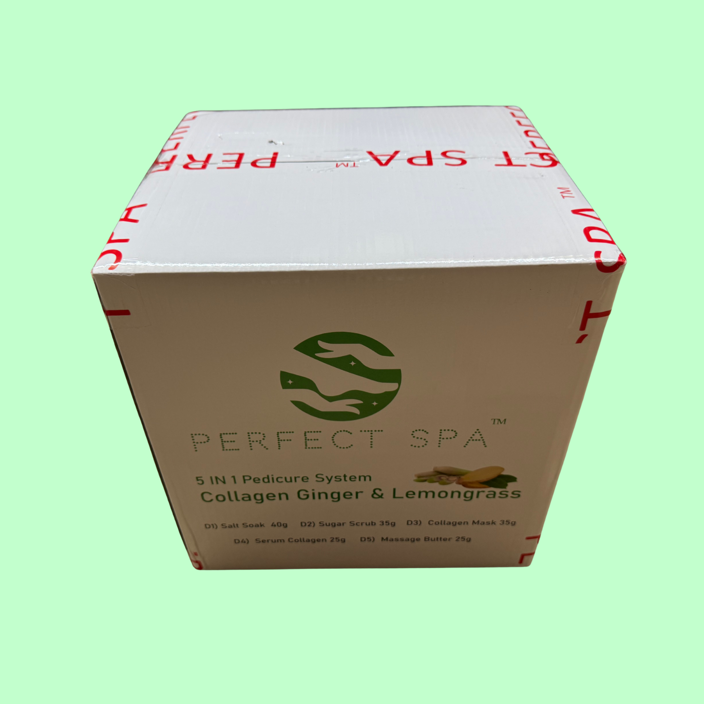 Perfect Spa Collagen Ginger & Lemongrass – 5-in-1 Pedicure Kit (Box of 50) | Refreshing & Detoxifying Collagen Pedicure Buy 5 Get 1 Free