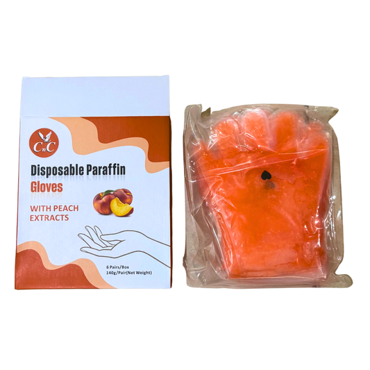 CnC Disposable Paraffin Gloves Peach – 6 Pairs/Box