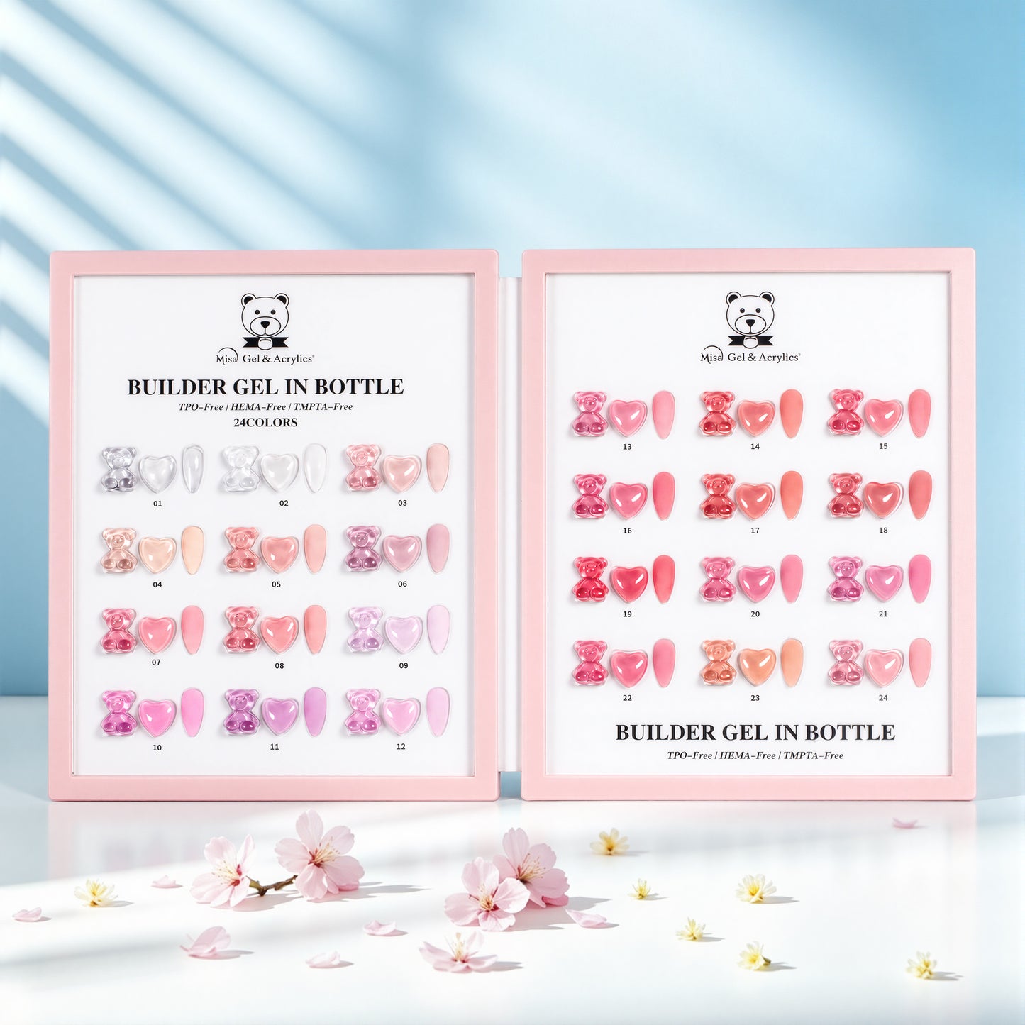 Misa Gel & Acrylics Builder Gel in Bottle – 24 Colors – HEMA-Free & TPO-Free