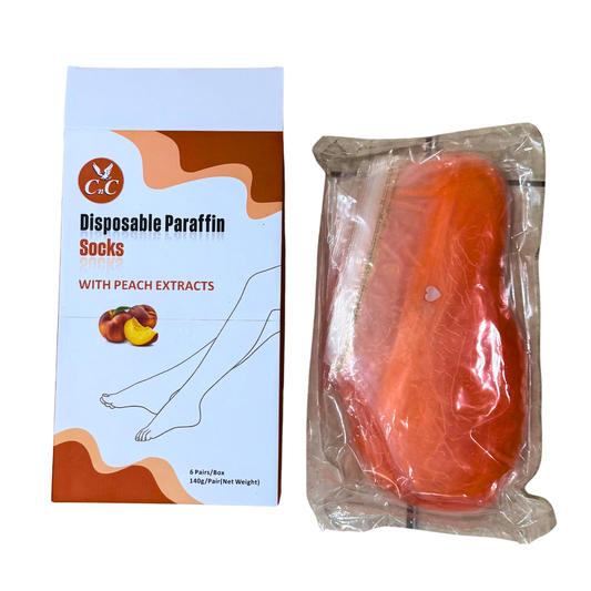 CnC Disposable Paraffin Socks Peach – 6 Pairs/Box
