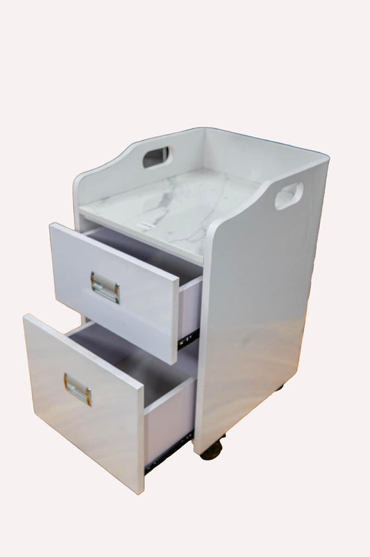 Trolley Cart With Wheels Two Layers White image 0