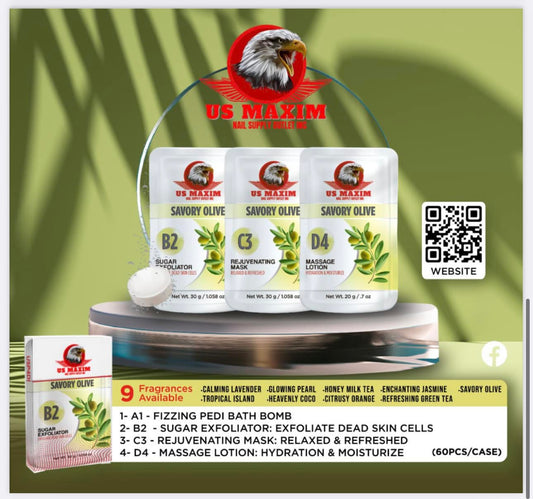 US Maxim 4 Step Pedicure Case- Savory Olive BUY 10 FREE 2 image 0