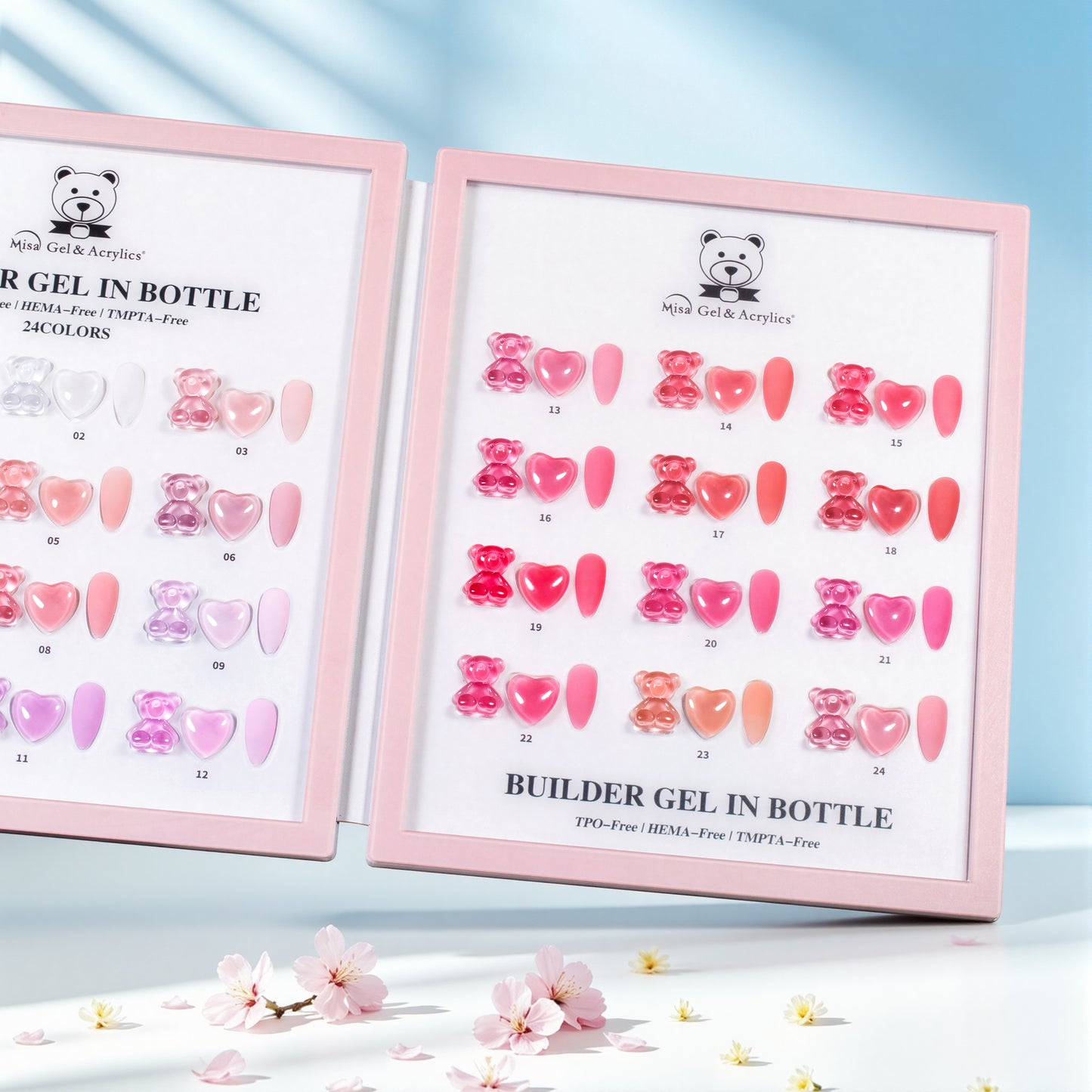 Misa Gel & Acrylics Builder Gel in Bottle – 24 Colors – HEMA-Free & TPO-Free
