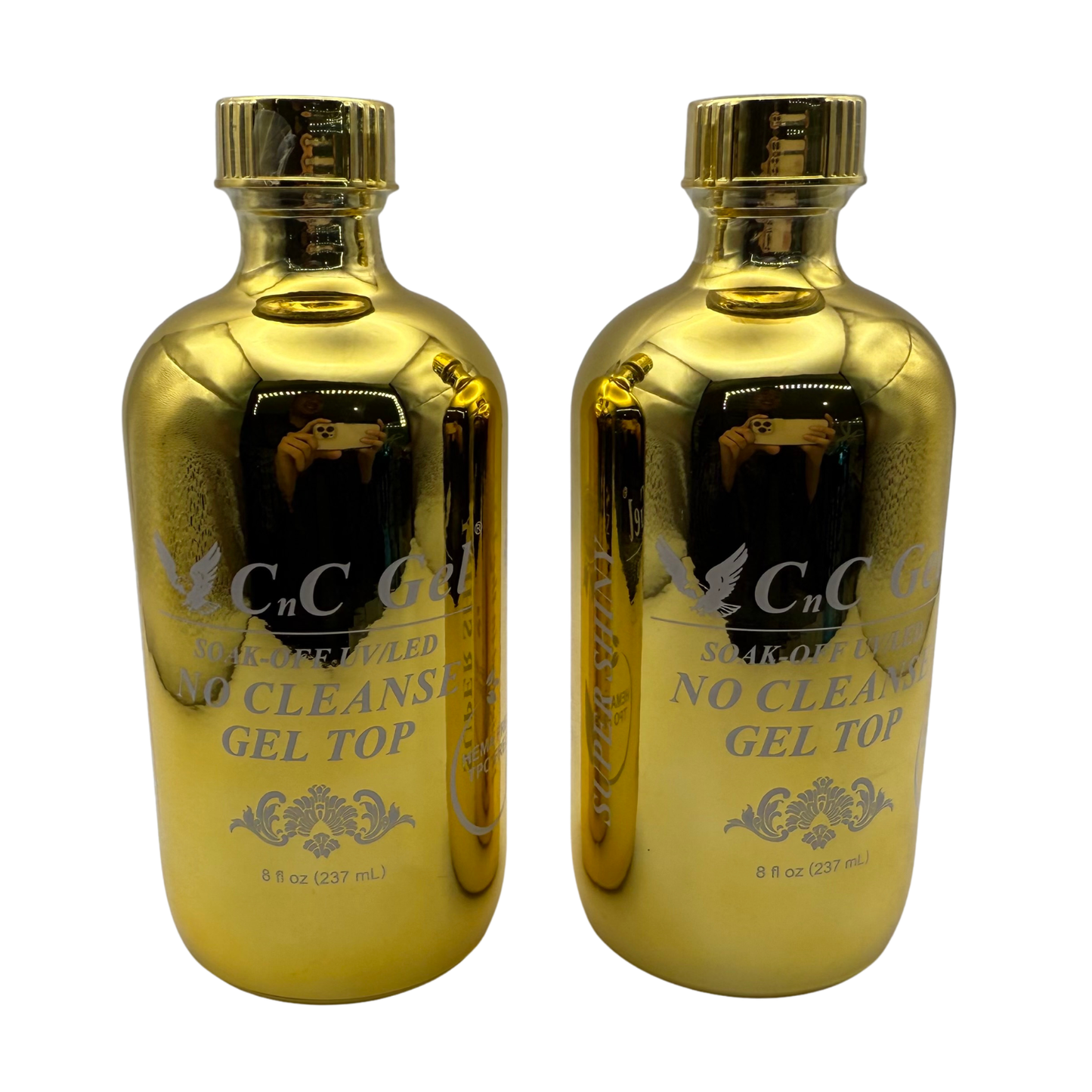 CnC Gel Top No Cleanse - HEMA/TPO-FREE - Soak-Off UV/LED – 8oz + 1 Free 8oz Bottle
