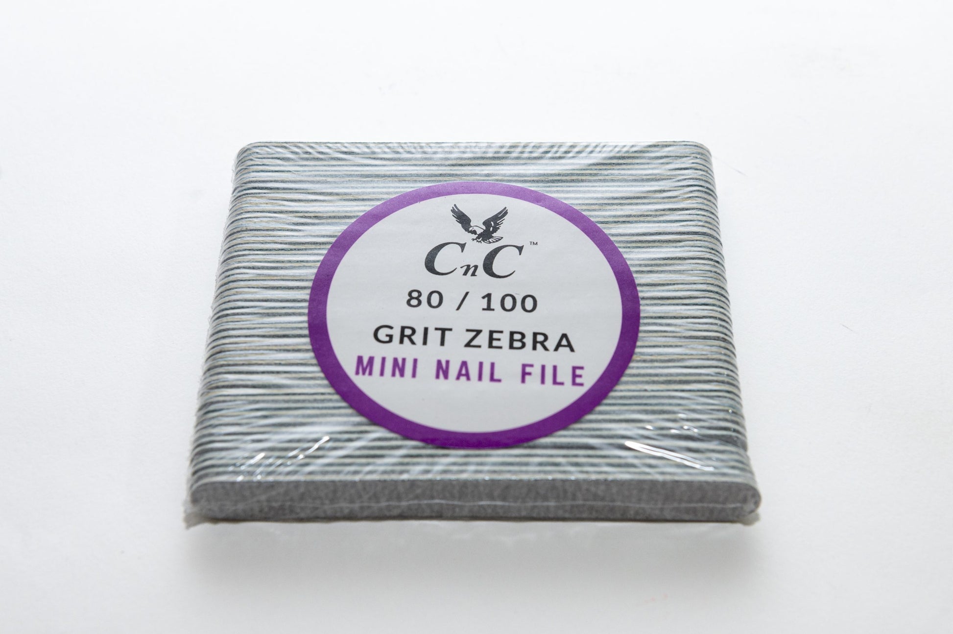 CNC 80/100 Grit Zebra Mini Nail File 100pcs/pk image 0