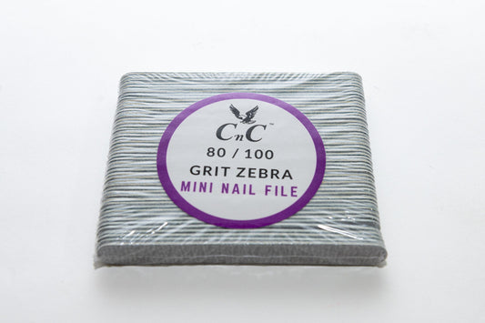 CNC 80/100 Grit Zebra Mini Nail File 100pcs/pk image 0