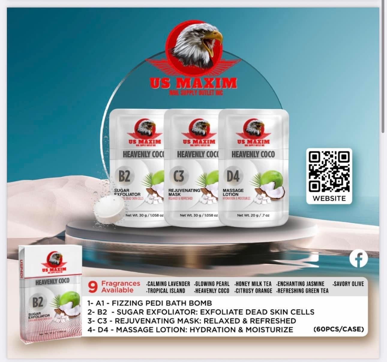 US Maxim 4 Step Pedicure Case- Heavenly CoCo BUY 10 FREE 2 image 0