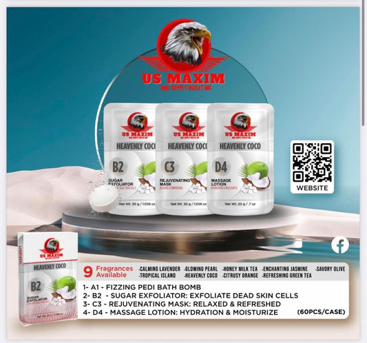 US Maxim 4 Step Pedicure Case- Heavenly CoCo BUY 10 FREE 2 image 0