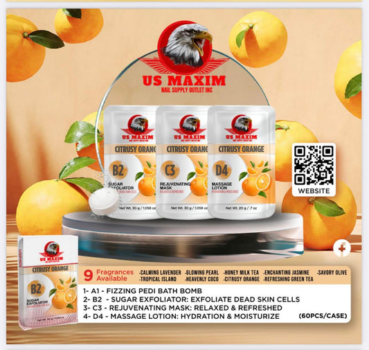 US Maxim 4 Step Pedicure Case- Citrusy Orange BUY 10 FREE 2 image 0