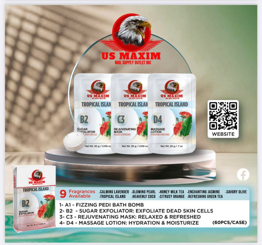 US Maxim 4 Step Pedicure Case- Tropical Island BUY 10 FREE 2 image 0