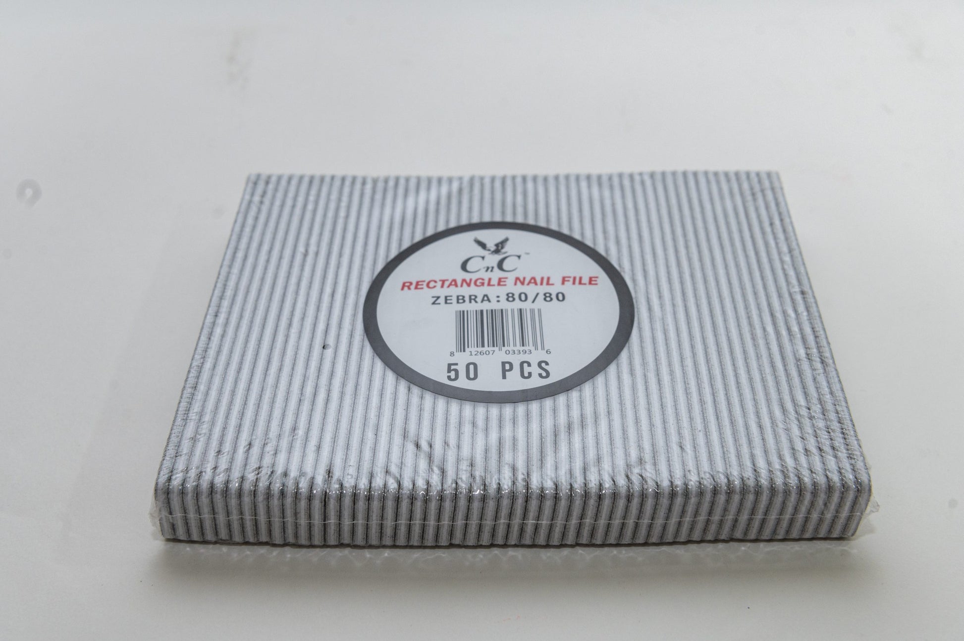 CNC 80/80 Zebra Rectangle Nail File 50pcs/pk image 0