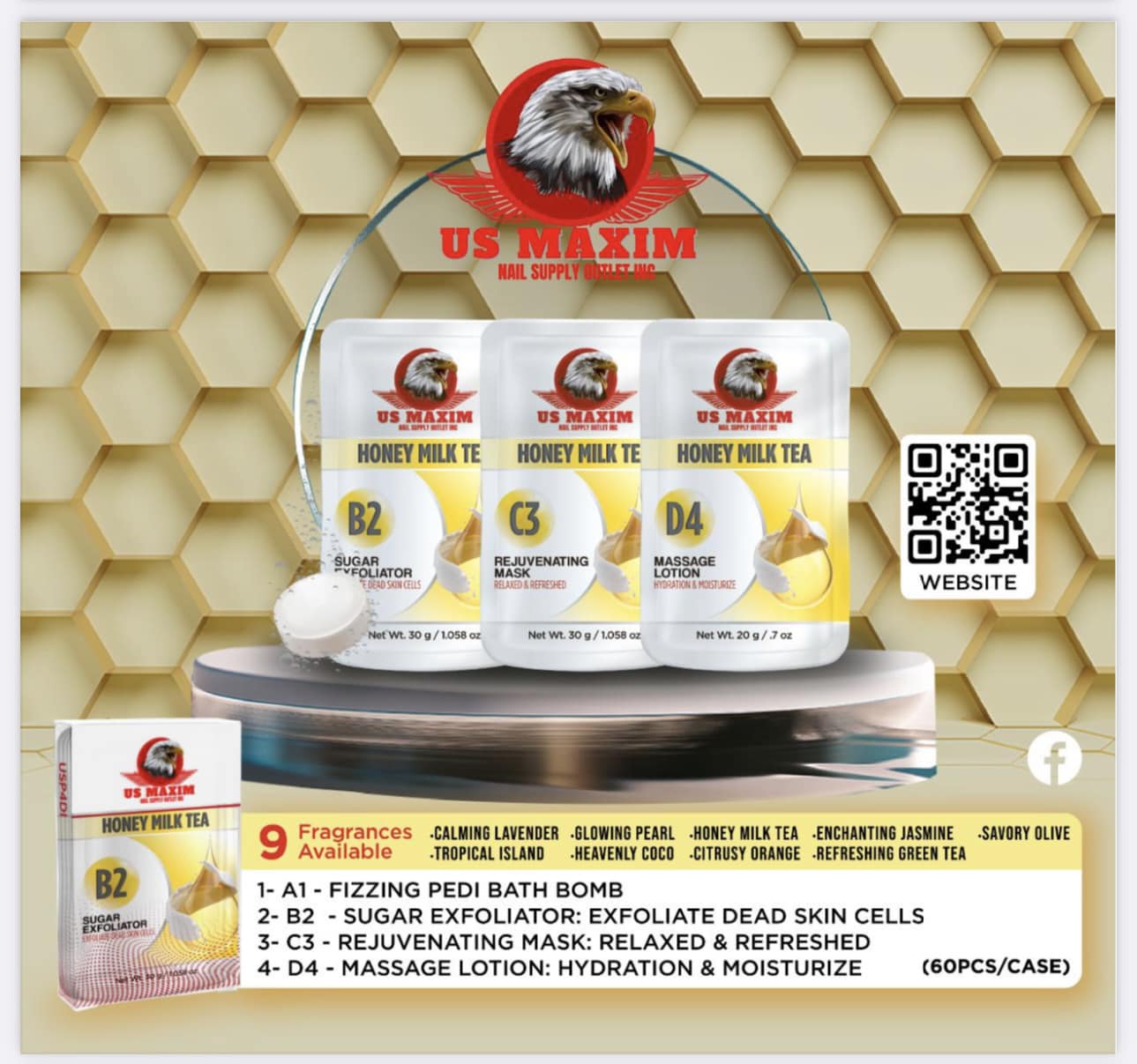 US Maxim 4 Step Pedicure Case-Honey Milk Tea BUY 10 FREE 2 image 0