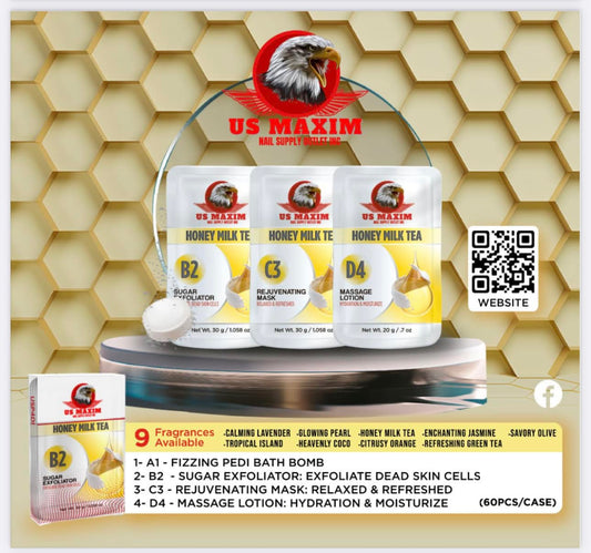 US Maxim 4 Step Pedicure Case-Honey Milk Tea BUY 10 FREE 2 image 0